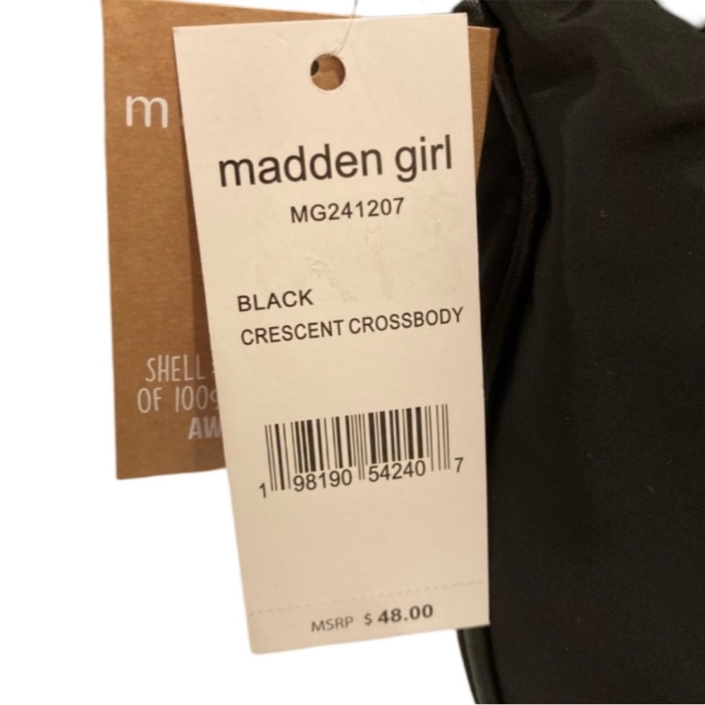 MADDEN GIRL Black Crescent Crossbody & Pouch Set NWT - Picture 5 of 9